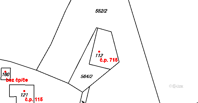 Smolná 715, Rotava na parcele st. 112 v KÚ Smolná, Katastrální mapa