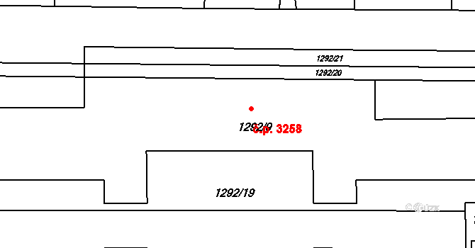 Strašnice 3258, Praha na parcele st. 1292/9 v KÚ Strašnice, Katastrální mapa