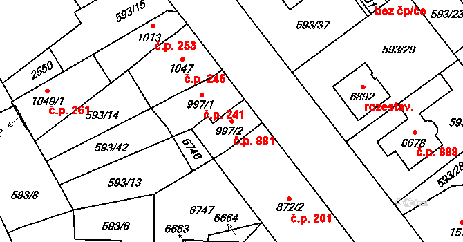 Beroun-Závodí 881, Beroun na parcele st. 997/2 v KÚ Beroun, Katastrální mapa
