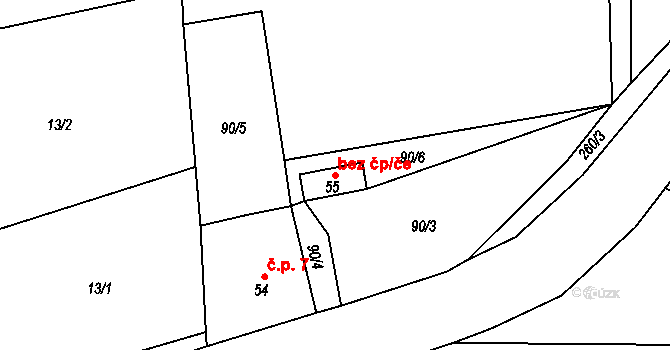 Řepníky 38054248 na parcele st. 55 v KÚ Pěšice, Katastrální mapa