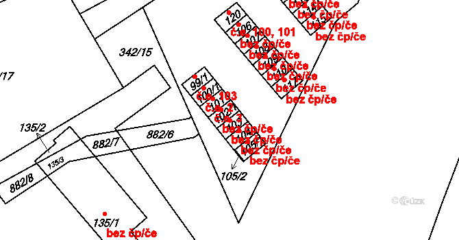 Rančířov 44534248 na parcele st. 103 v KÚ Rančířov, Katastrální mapa