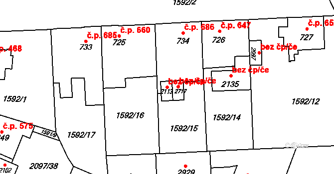 Opava 45529248 na parcele st. 2113 v KÚ Kateřinky u Opavy, Katastrální mapa