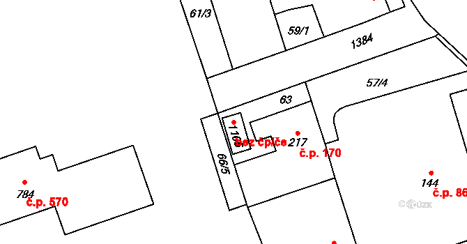 Zlín 48486248 na parcele st. 1105 v KÚ Prštné, Katastrální mapa
