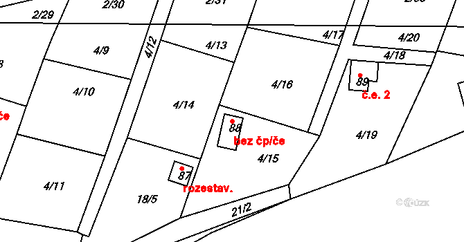 Sedlec 49898248 na parcele st. 88 v KÚ Sedlec u Líbeznic, Katastrální mapa