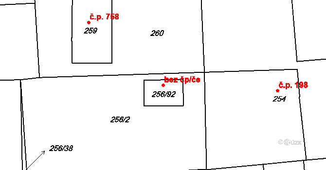 Ústí nad Labem 50435248 na parcele st. 256/92 v KÚ Klíše, Katastrální mapa
