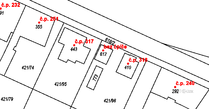 Pardubice 62788248 na parcele st. 612 v KÚ Nemošice, Katastrální mapa