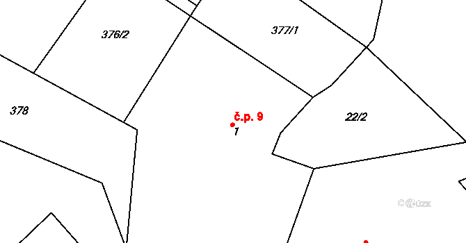 Bohumilice 9, Kožlí na parcele st. 1 v KÚ Bohumilice u Kožlí, Katastrální mapa