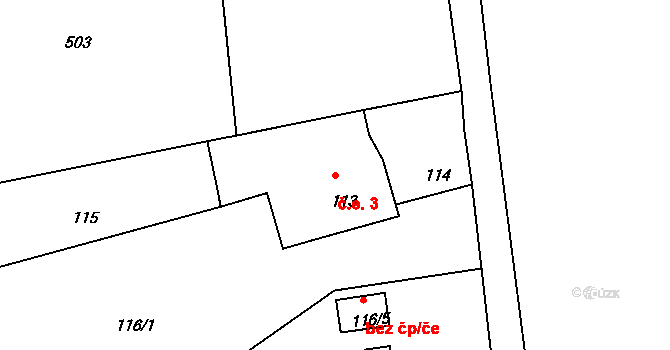 Rybniště 267 na parcele st. 113 v KÚ Rybniště, Katastrální mapa