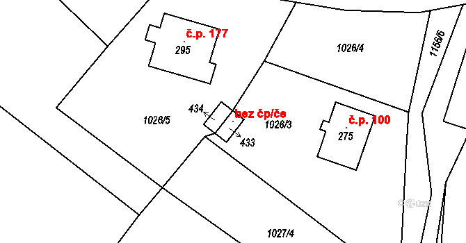 Mistrovice 101189249 na parcele st. 433 v KÚ Mistrovice nad Orlicí, Katastrální mapa