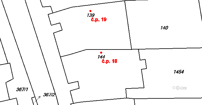 Citonice 18 na parcele st. 144 v KÚ Citonice, Katastrální mapa
