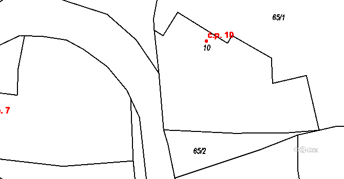Suhrovice 10, Kněžmost na parcele st. 10 v KÚ Suhrovice, Katastrální mapa