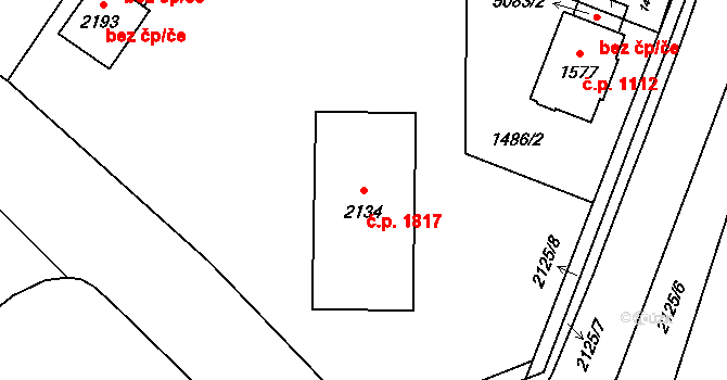Šumperk 1817 na parcele st. 2134 v KÚ Šumperk, Katastrální mapa