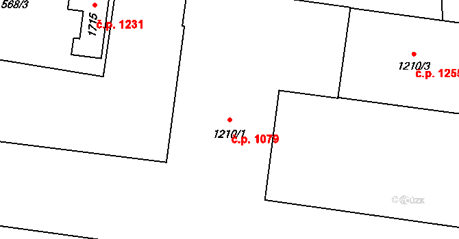 Třebechovice pod Orebem 1079 na parcele st. 1210/1 v KÚ Třebechovice pod Orebem, Katastrální mapa