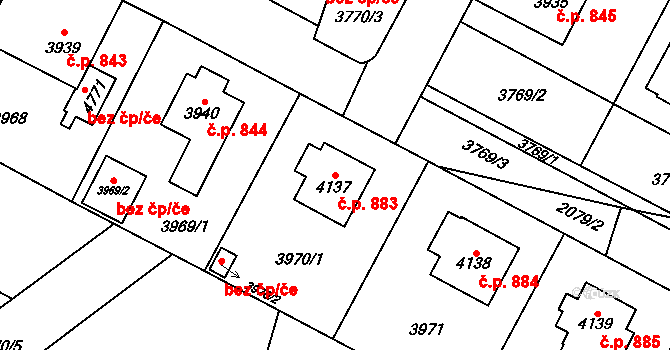 Žamberk 883 na parcele st. 4137 v KÚ Žamberk, Katastrální mapa