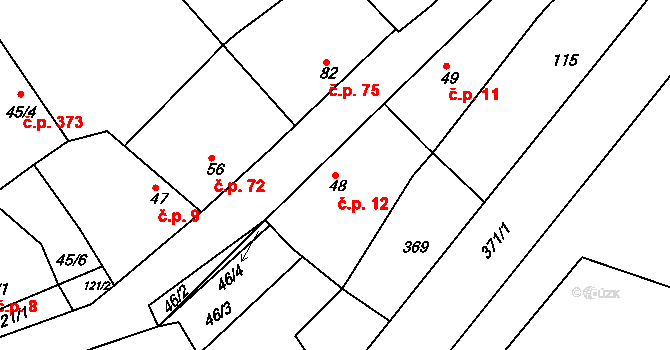 Litol 12, Lysá nad Labem na parcele st. 48 v KÚ Litol, Katastrální mapa