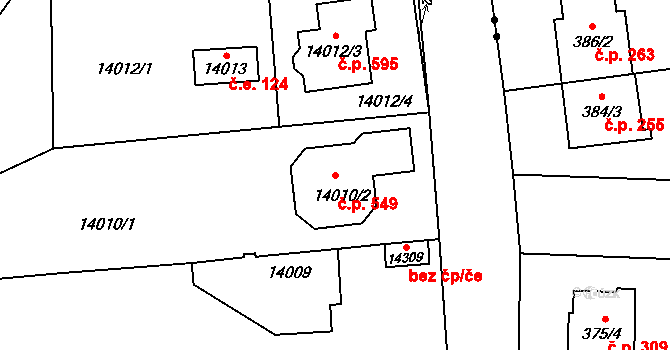 Doudlevce 549, Plzeň na parcele st. 14010/2 v KÚ Plzeň, Katastrální mapa