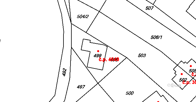 Vrkoslavice 4648, Jablonec nad Nisou na parcele st. 499 v KÚ Vrkoslavice, Katastrální mapa