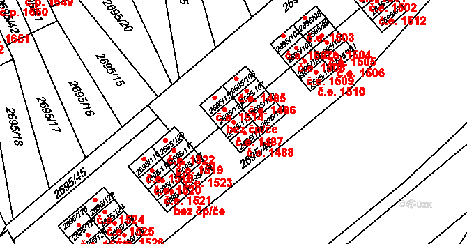 Pelhřimov 1487 na parcele st. 2695/112 v KÚ Pelhřimov, Katastrální mapa