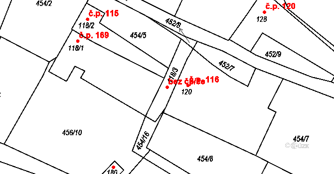 Kozárovice 38624249 na parcele st. 118/3 v KÚ Kozárovice, Katastrální mapa