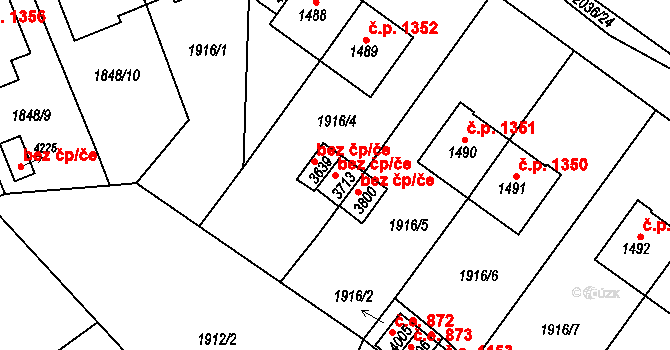 Náchod 40104249 na parcele st. 3713 v KÚ Náchod, Katastrální mapa