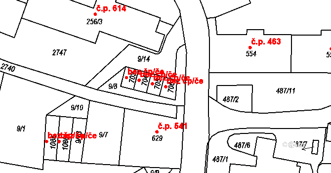Tanvald 42031249 na parcele st. 706 v KÚ Šumburk nad Desnou, Katastrální mapa