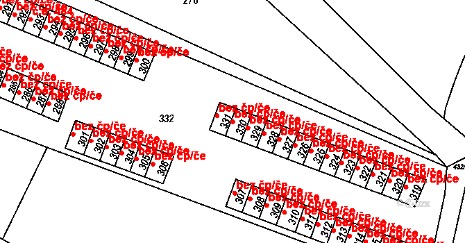 Orlová 43970249 na parcele st. 330 v KÚ Horní Lutyně, Katastrální mapa