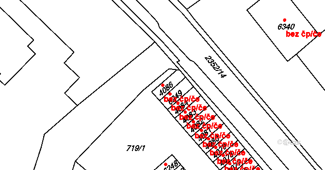Jablonec nad Nisou 44230249 na parcele st. 4086 v KÚ Jablonec nad Nisou, Katastrální mapa