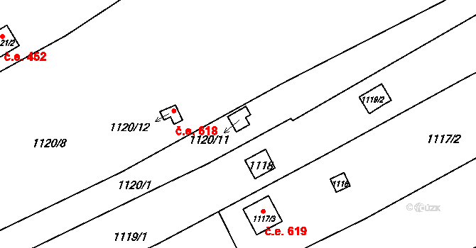 Brno 45590249 na parcele st. 1120/11 v KÚ Medlánky, Katastrální mapa