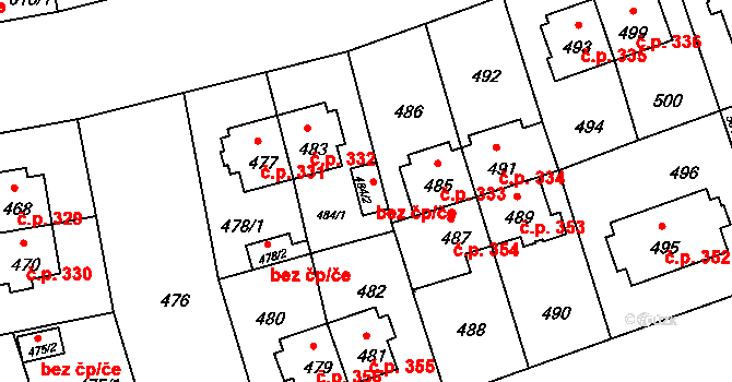 Praha 46857249 na parcele st. 484/2 v KÚ Strašnice, Katastrální mapa