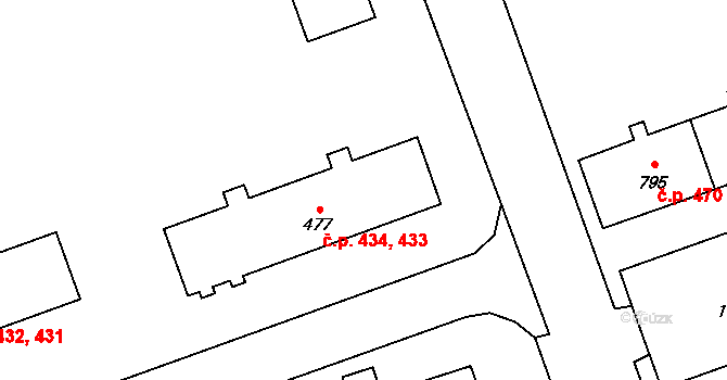 Holýšov 434 na parcele st. 478 v KÚ Holýšov, Katastrální mapa