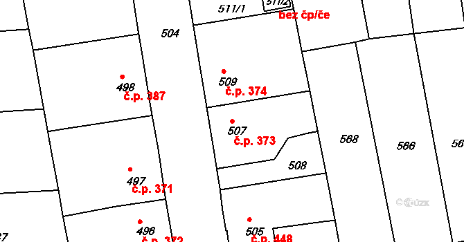 Česká Skalice 373 na parcele st. 507 v KÚ Česká Skalice, Katastrální mapa