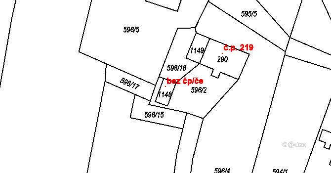 Raškovice 96760249 na parcele st. 1148 v KÚ Raškovice, Katastrální mapa