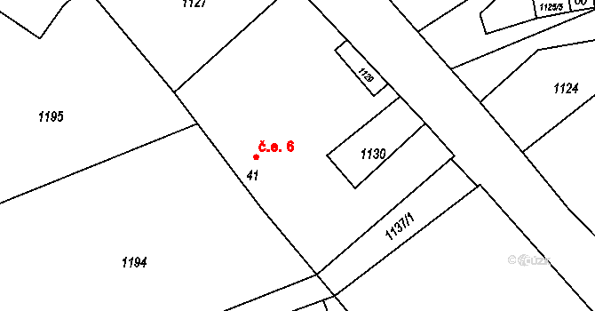 Heřmanov 6, Teplá na parcele st. 41 v KÚ Heřmanov u Starého Sedla, Katastrální mapa