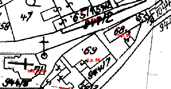 Jamné 66 na parcele st. 69 v KÚ Jamné u Jihlavy, Katastrální mapa