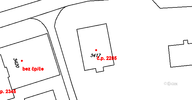 Kročehlavy 2285, Kladno na parcele st. 3417 v KÚ Kročehlavy, Katastrální mapa