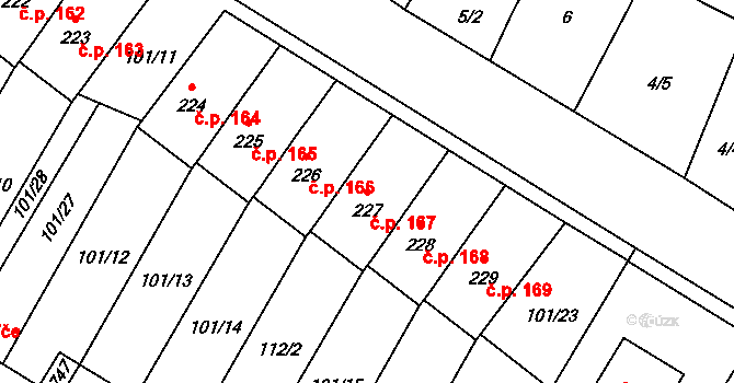 Cerekvice nad Loučnou 167 na parcele st. 227 v KÚ Cerekvice nad Loučnou, Katastrální mapa
