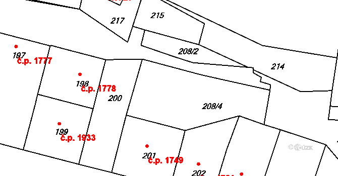 Záběhlice 163, Praha na parcele st. 208/6 v KÚ Záběhlice, Katastrální mapa