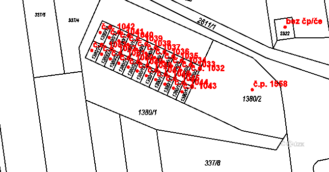 Lipník nad Bečvou I-Město 1045, Lipník nad Bečvou na parcele st. 1380/16 v KÚ Lipník nad Bečvou, Katastrální mapa