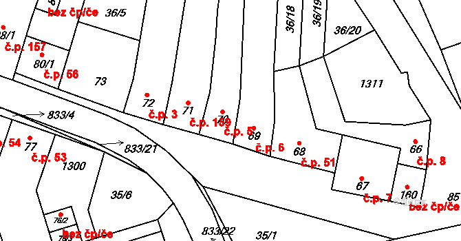 Heroltice 6, Hoštice-Heroltice na parcele st. 69 v KÚ Heroltice, Katastrální mapa
