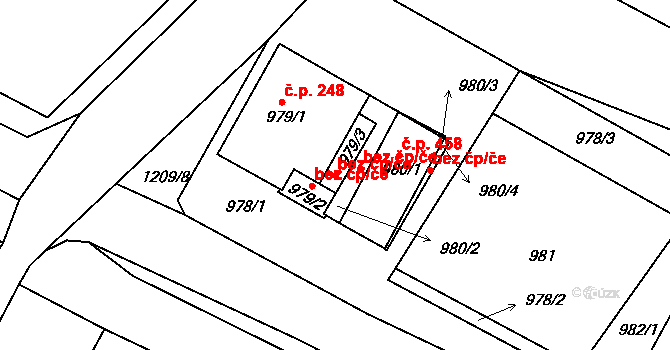 Hostomice 40569250 na parcele st. 979/3 v KÚ Hostomice pod Brdy, Katastrální mapa