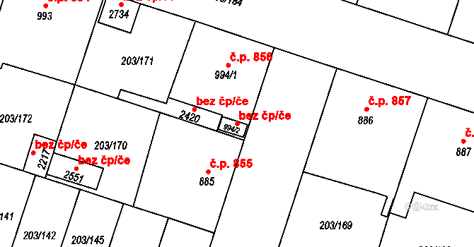 Přeštice 42548250 na parcele st. 994/2 v KÚ Přeštice, Katastrální mapa