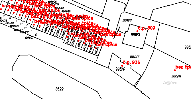 Kutná Hora 43995250 na parcele st. 4004/3 v KÚ Kutná Hora, Katastrální mapa