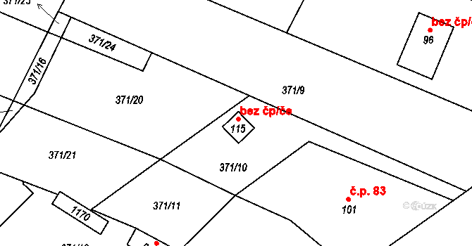 Ošelín 44029250 na parcele st. 115 v KÚ Ošelín, Katastrální mapa