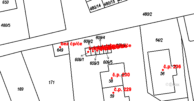 Jívka 44944250 na parcele st. 609/3 v KÚ Horní Vernéřovice, Katastrální mapa