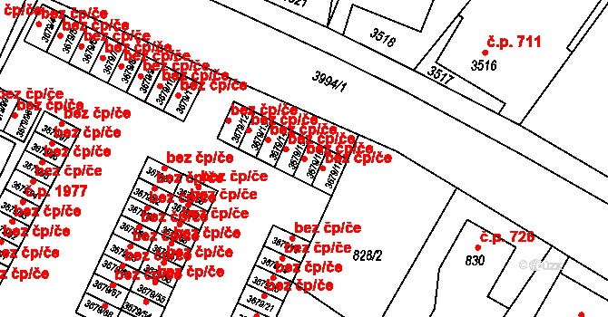 Fryštát 157, Karviná na parcele st. 3679/16 v KÚ Karviná-město, Katastrální mapa