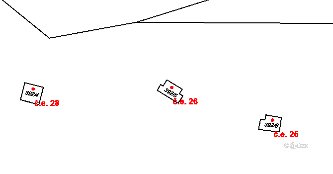 Štěpánovsko 26, Týniště nad Orlicí na parcele st. 392/5 v KÚ Štěpánovsko, Katastrální mapa