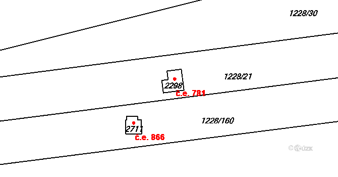 Lipník nad Bečvou I-Město 781, Lipník nad Bečvou na parcele st. 2298 v KÚ Lipník nad Bečvou, Katastrální mapa