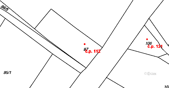 Heřmanice 112, Žandov na parcele st. 97 v KÚ Heřmanice u Žandova, Katastrální mapa