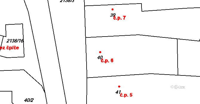 Čechtice 6 na parcele st. 40 v KÚ Čechtice, Katastrální mapa