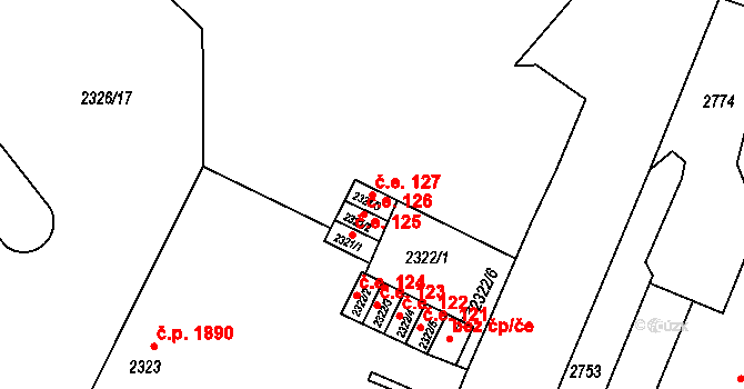 Ústí nad Labem-centrum 127, Ústí nad Labem na parcele st. 2321/3 v KÚ Ústí nad Labem, Katastrální mapa